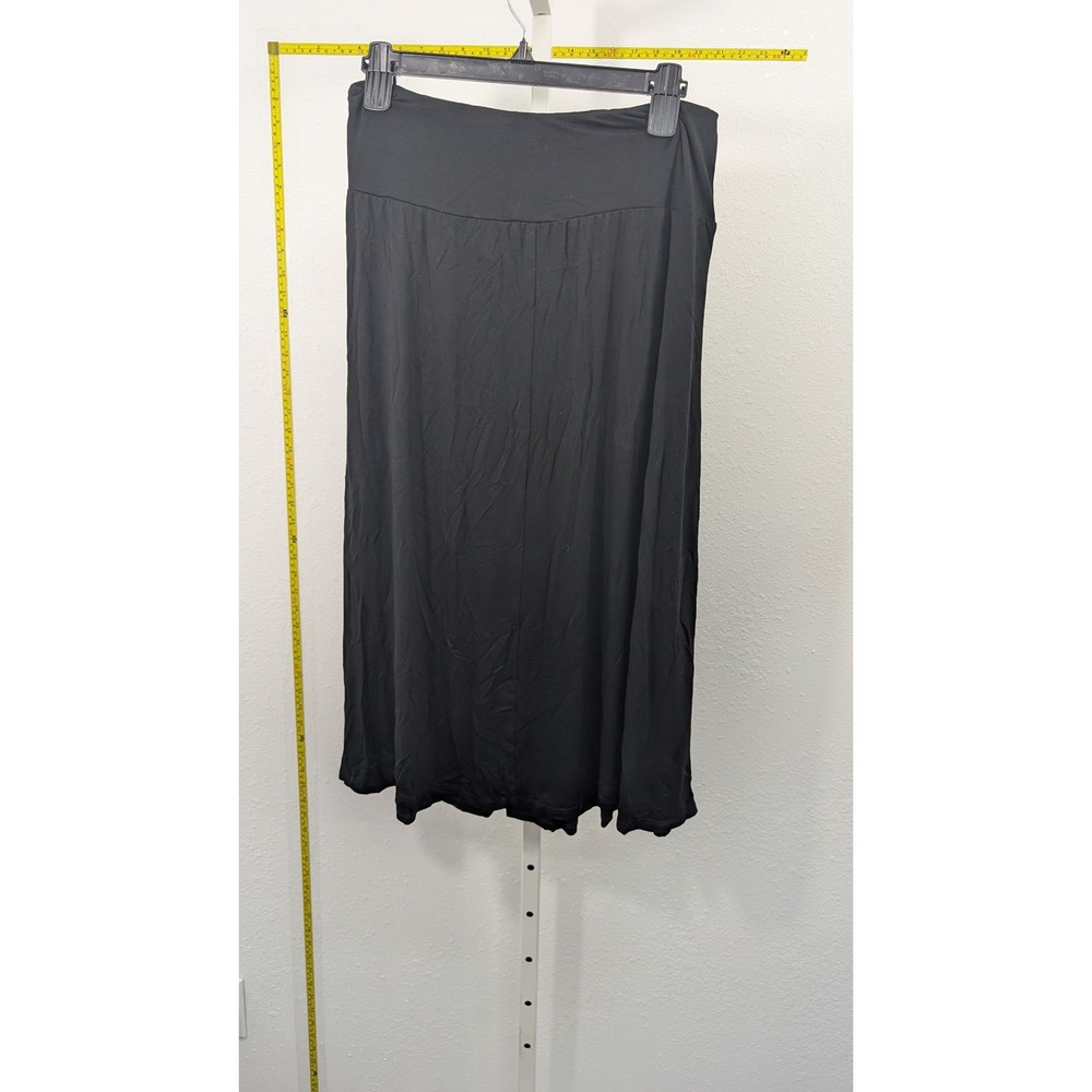 Double Take Black Midi Skirt Women Medium Rayon Spandex Stretch Pull On USA Made